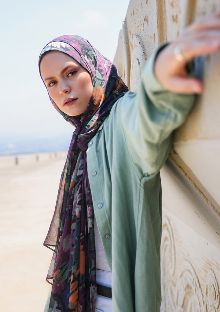 Twilight Garden - Instant Hijab With Inner
