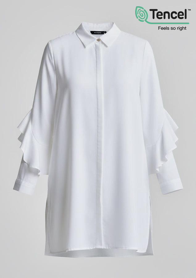 Ruffled Shirt-Tencelâ„¢ - BOKITTA