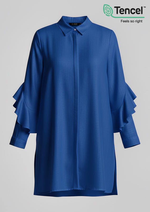 Ruffled Shirt-Tencelâ„¢ - BOKITTA