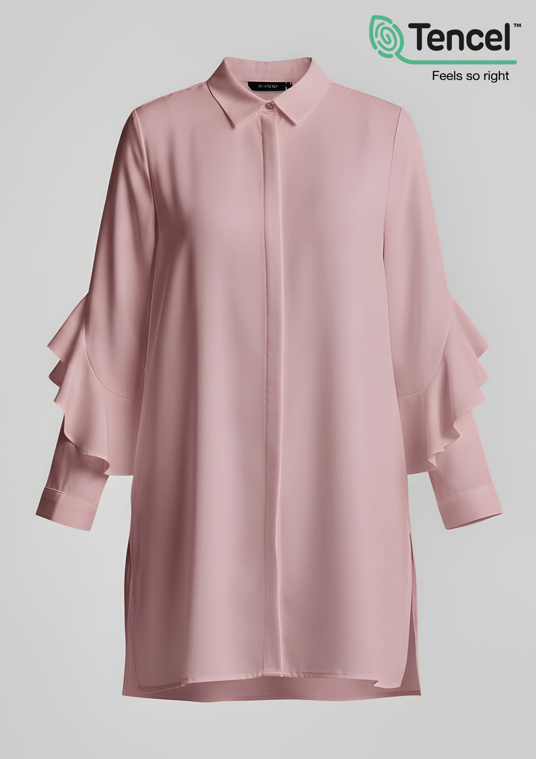 Ruffled Shirt-Tencelâ„¢ - BOKITTA