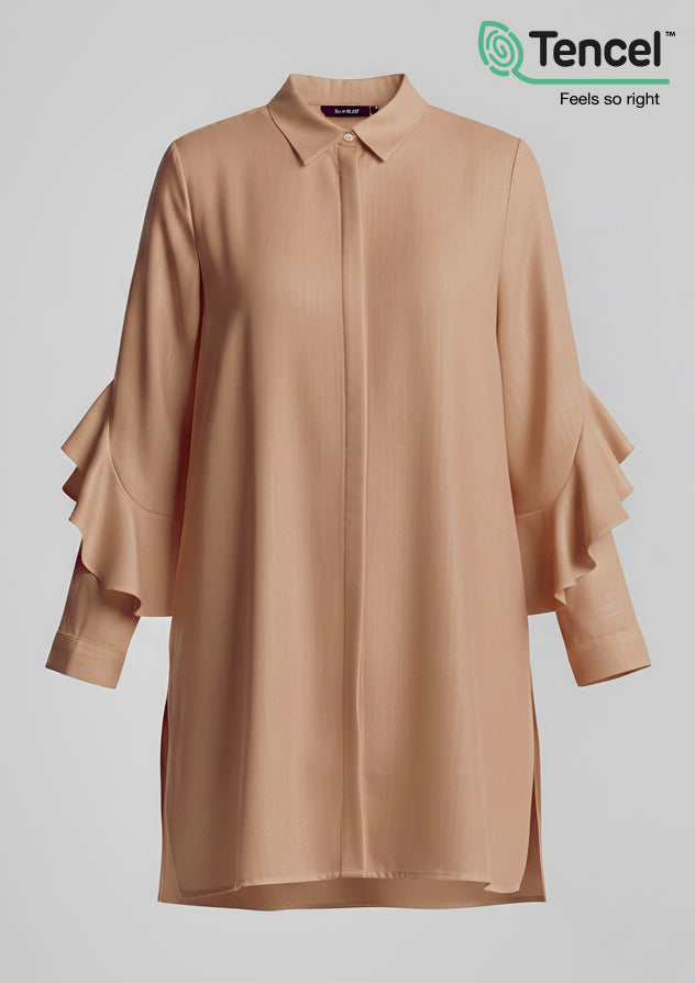 Ruffled Shirt-Tencelâ„¢ - BOKITTA