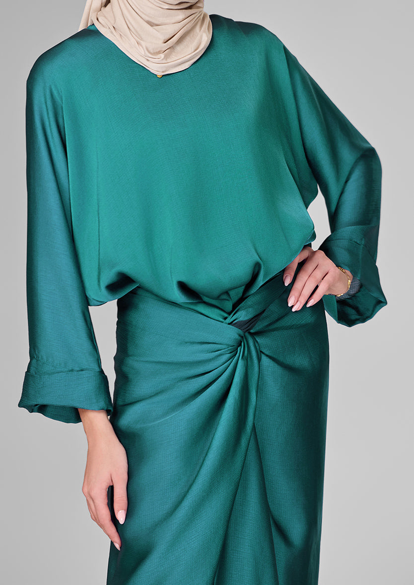 Plum Satin - Sarong &amp; Top Set