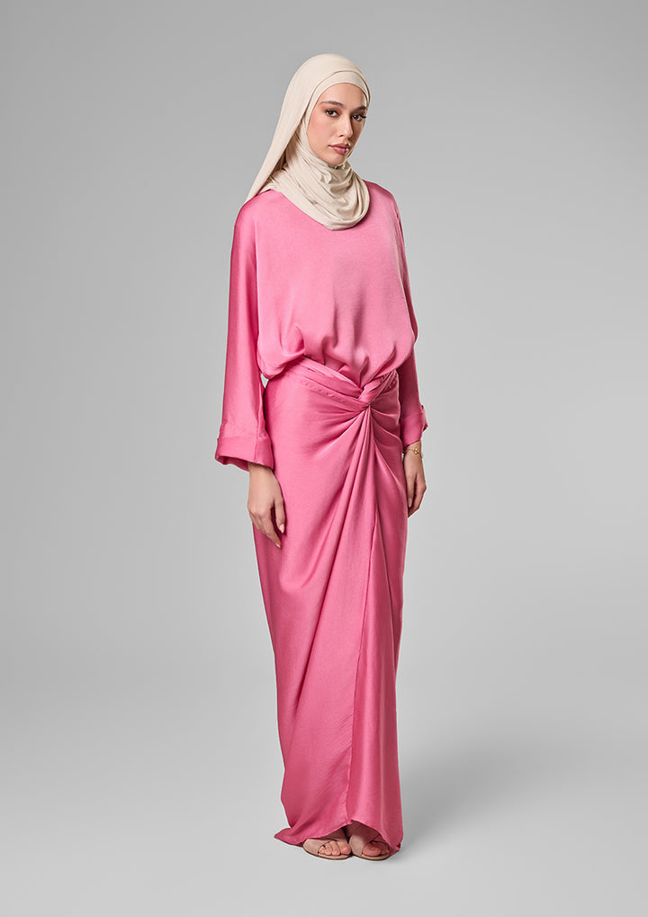 Plum Satin - Sarong &amp; Top Set