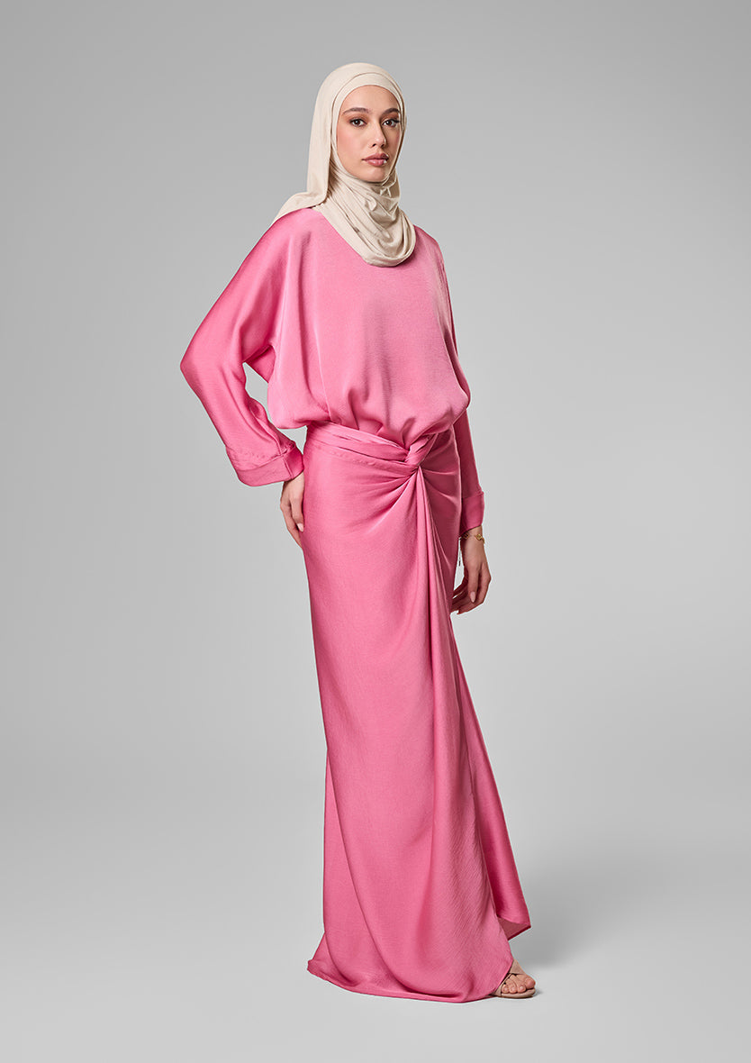Plum Satin - Sarong &amp; Top Set