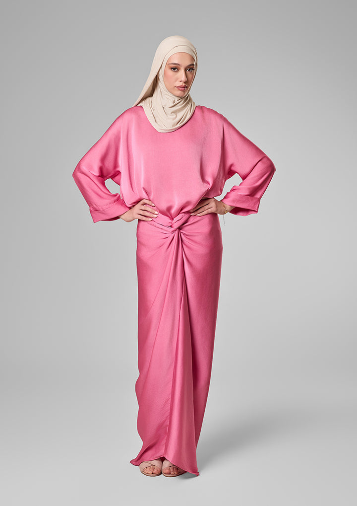 Plum Satin - Sarong &amp; Top Set