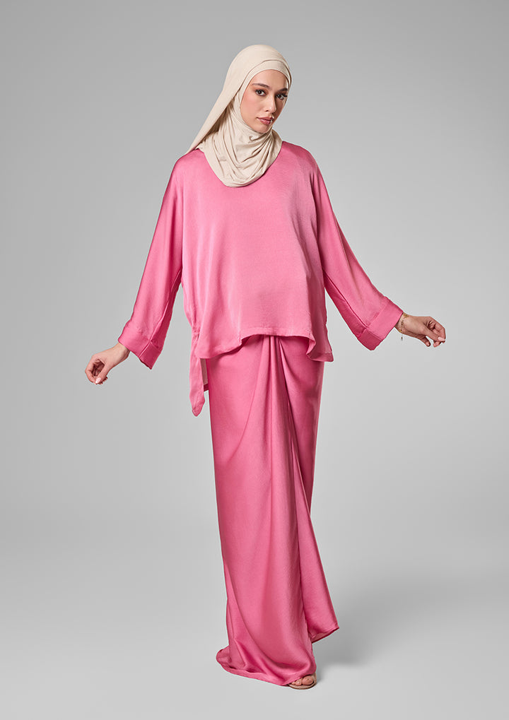 Plum Satin - Sarong &amp; Top Set