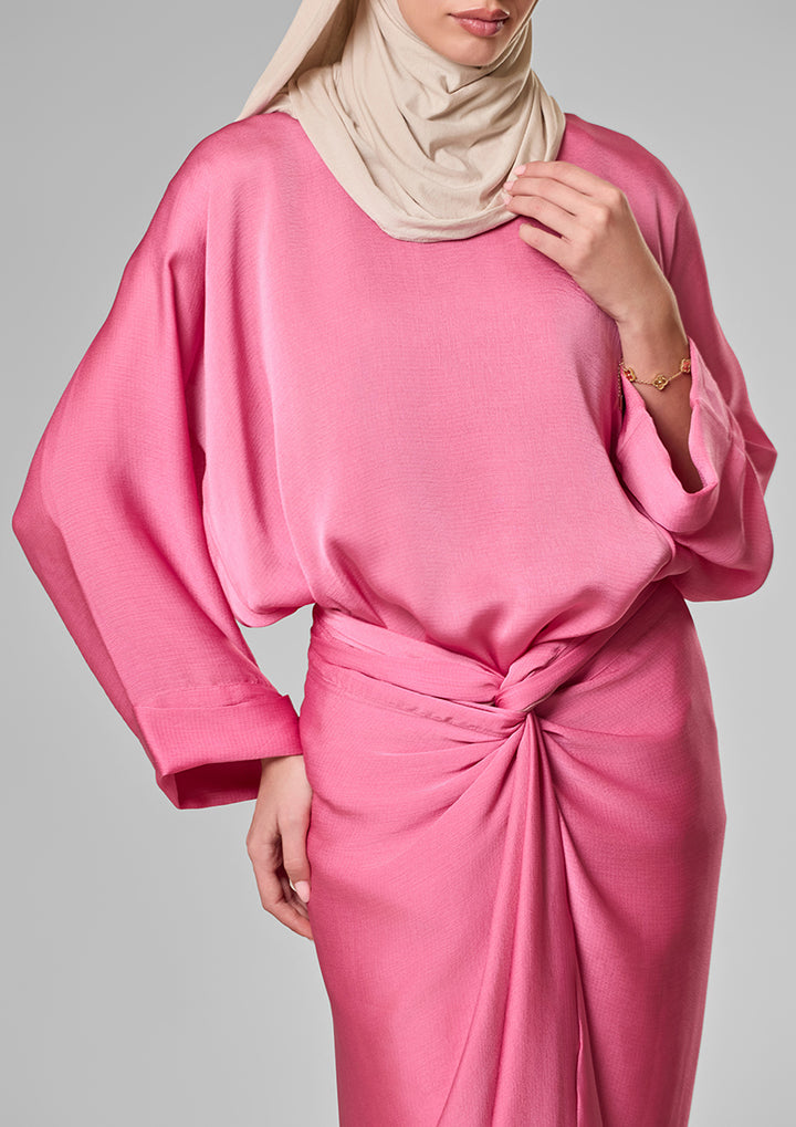 Plum Satin - Sarong &amp; Top Set