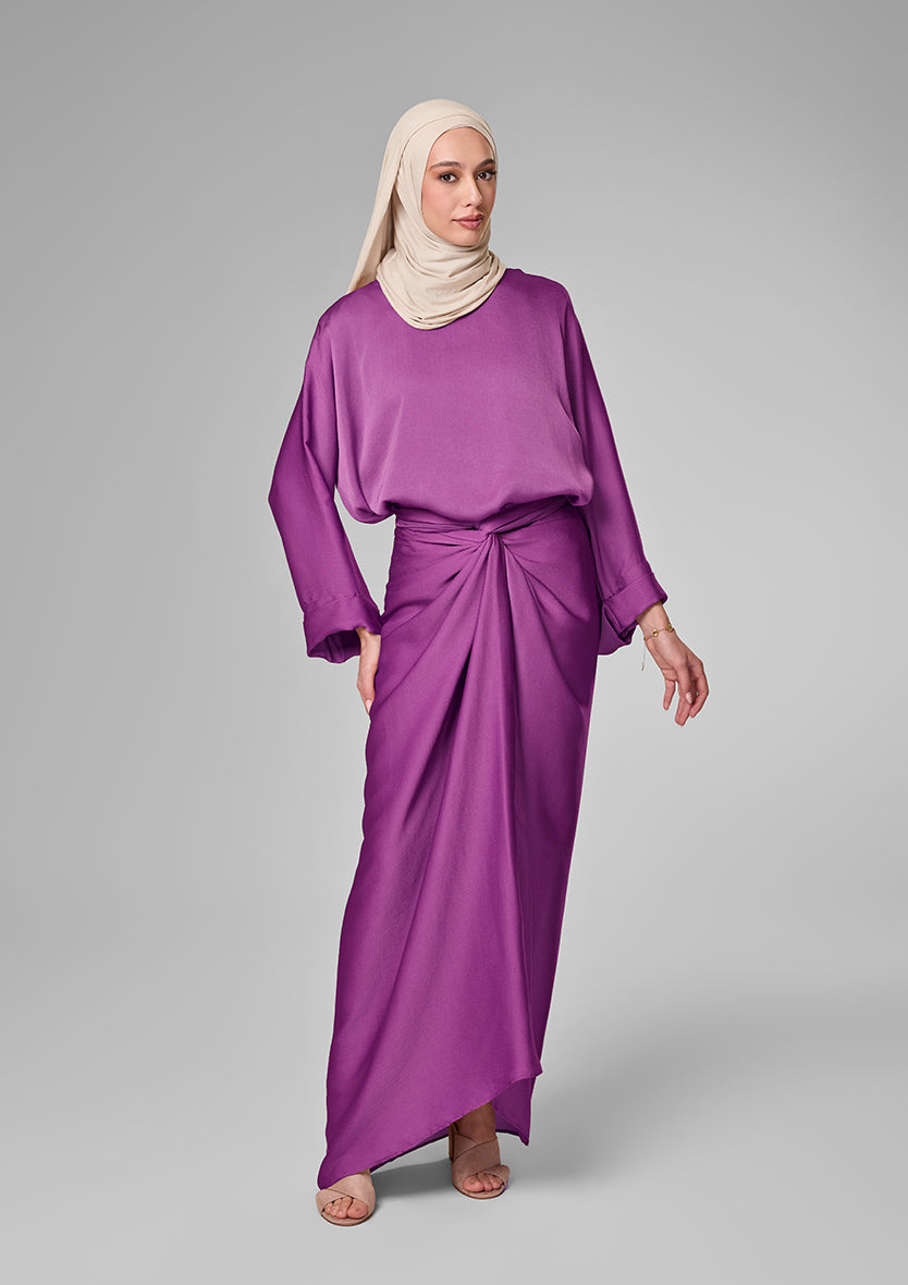 Plum Satin - Sarong &amp; Top Set