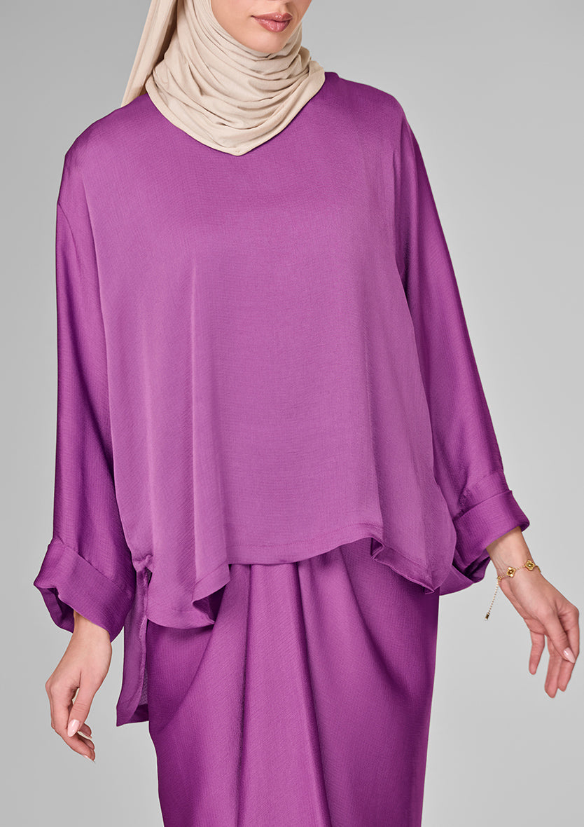 Plum Satin - Sarong &amp; Top Set