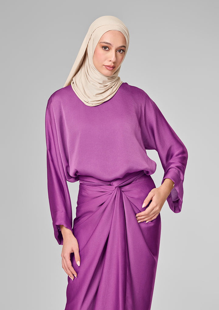 Plum Satin - Sarong &amp; Top Set