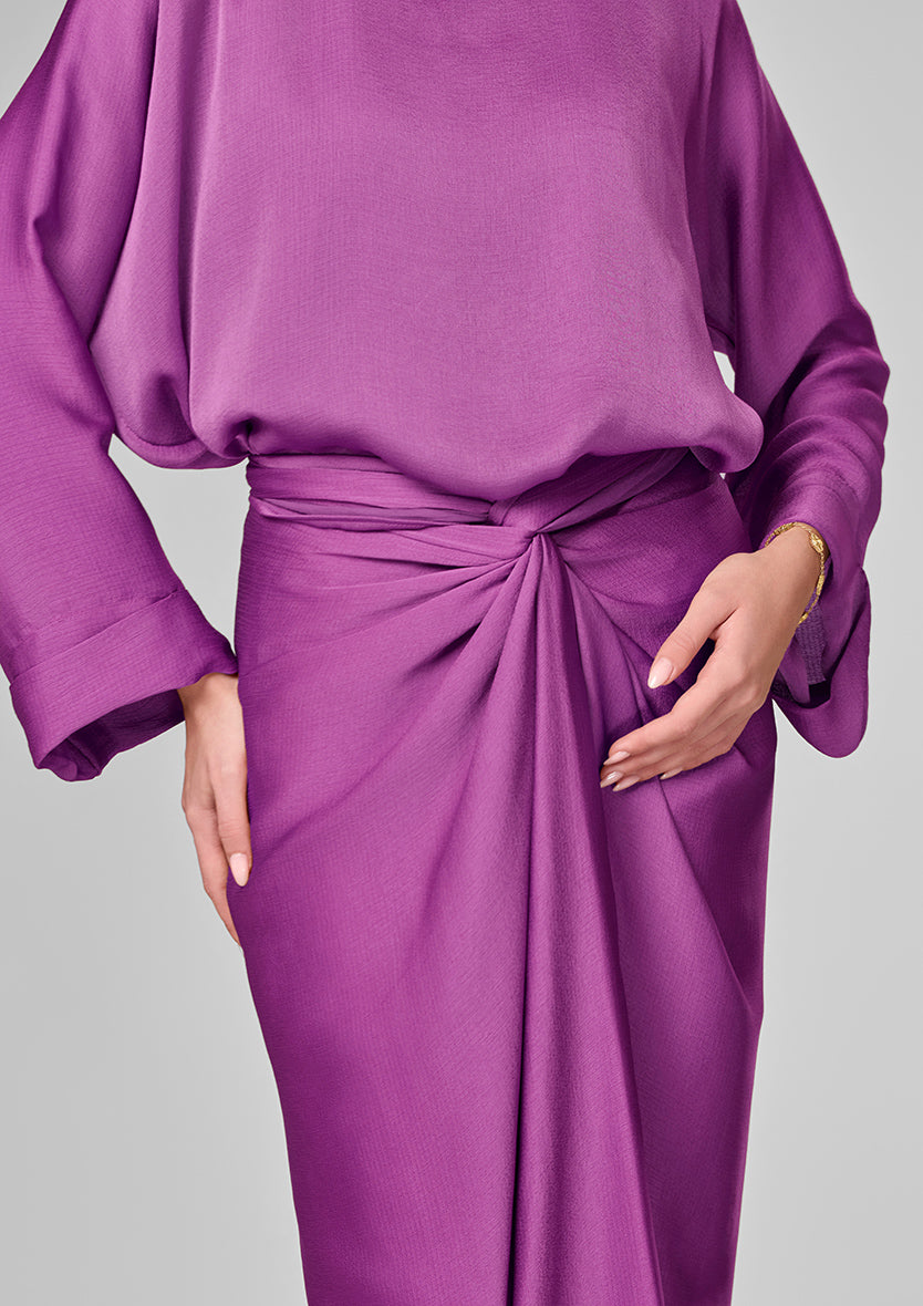 Plum Satin - Sarong &amp; Top Set
