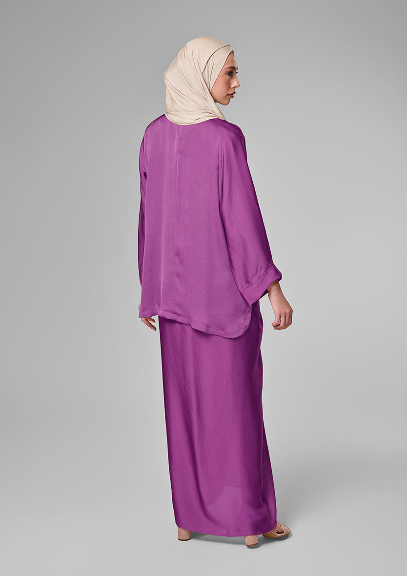 Plum Satin - Sarong &amp; Top Set