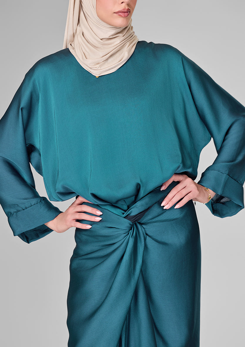 Plum Satin - Sarong &amp; Top Set