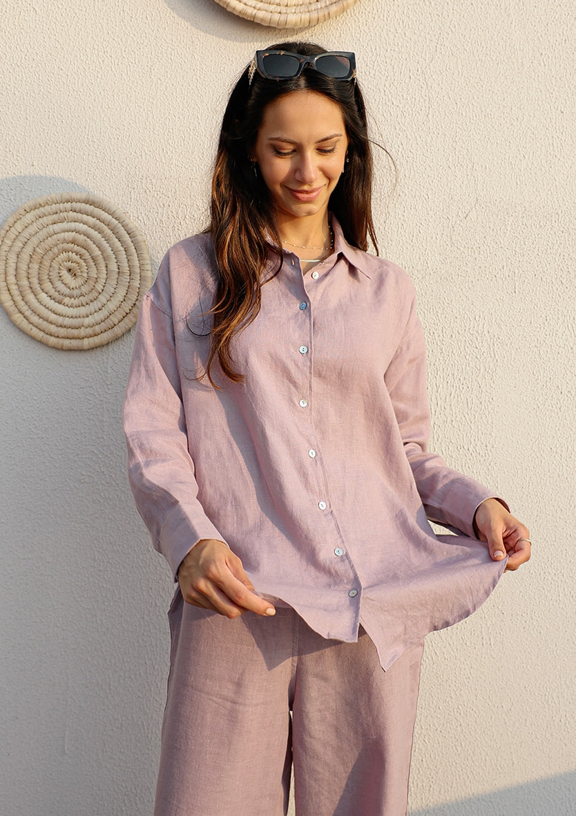 100% Italian Linen Co-ord Set - Lilac