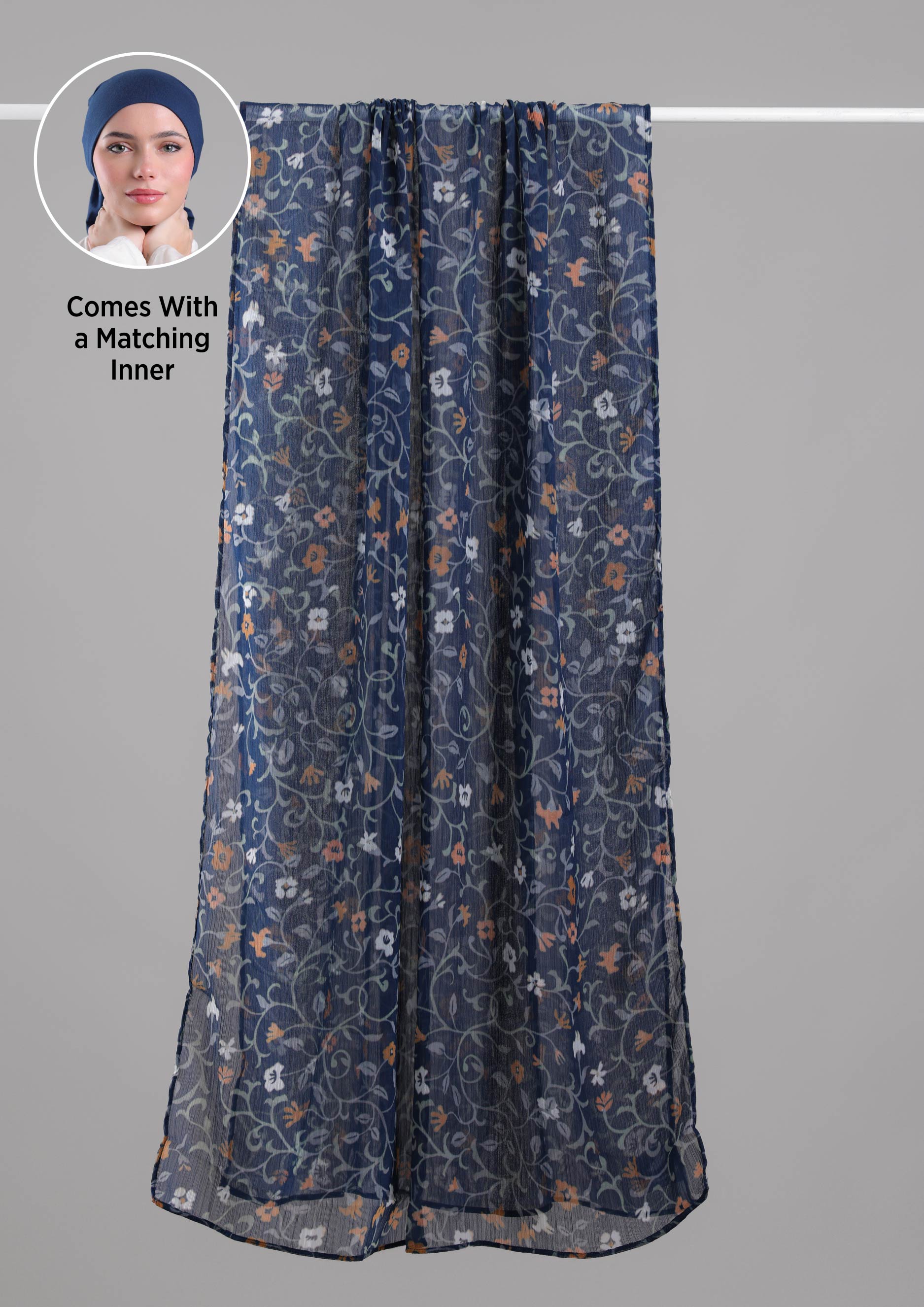 Miniflora Cream printed Classic Shawl Bokitta hijab â BOKITTA