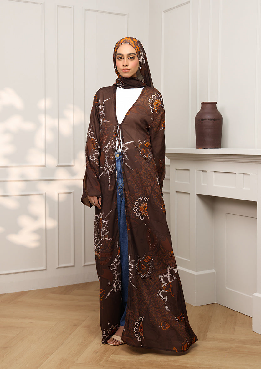Tie Front Abaya &amp; Shawl Set -  Sincerity
