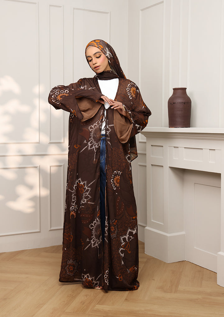 Tie Front Abaya &amp; Shawl Set -  Sincerity