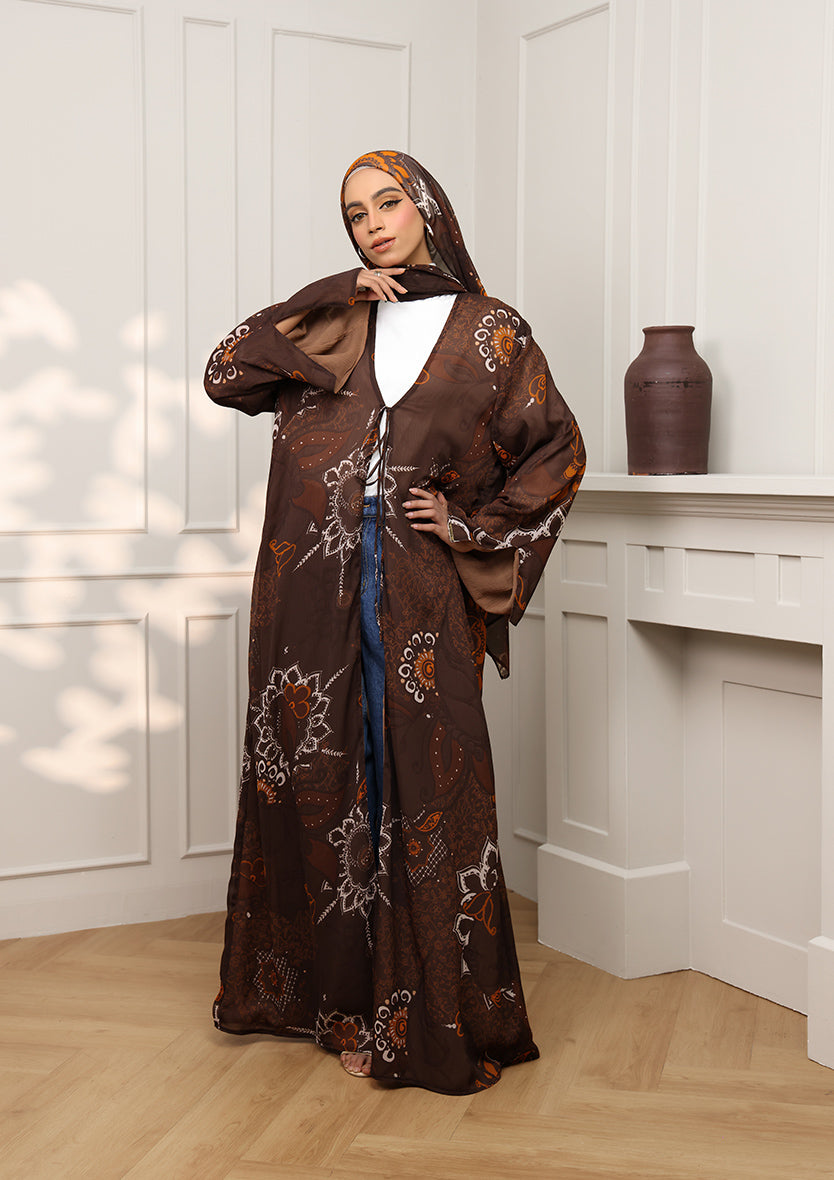 Tie Front Abaya &amp; Shawl Set -  Sincerity