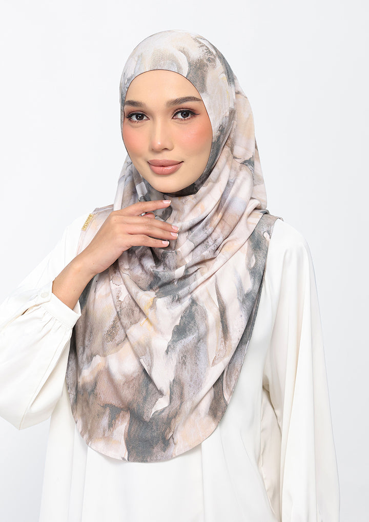 Smoke Swirl - Amira Hijab Maxi - Printed Micromodal jersey