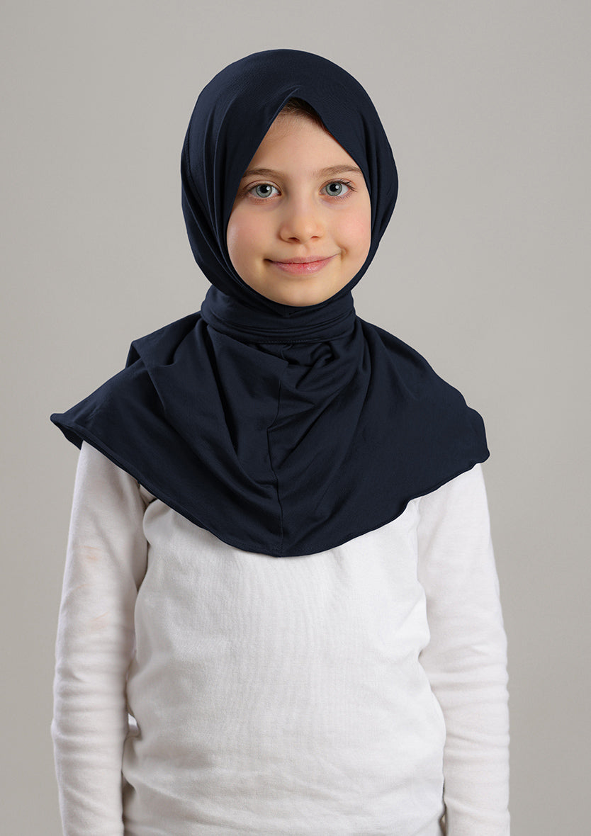 Snap Hijab Girls-Plain Jersey Cotton