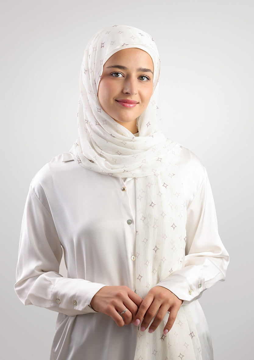 Sparkle Offwhite - Instant Hijab with Inner