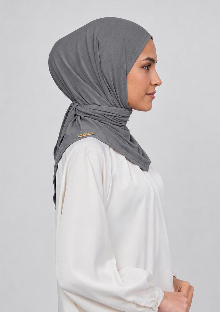 Dark gray- Triangle Micromodal Hijab x Ascia
