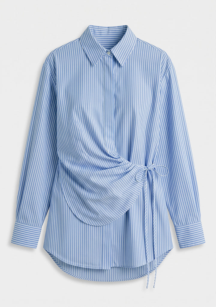Tuscany Wrap Shirt - Blue - 100% cotton