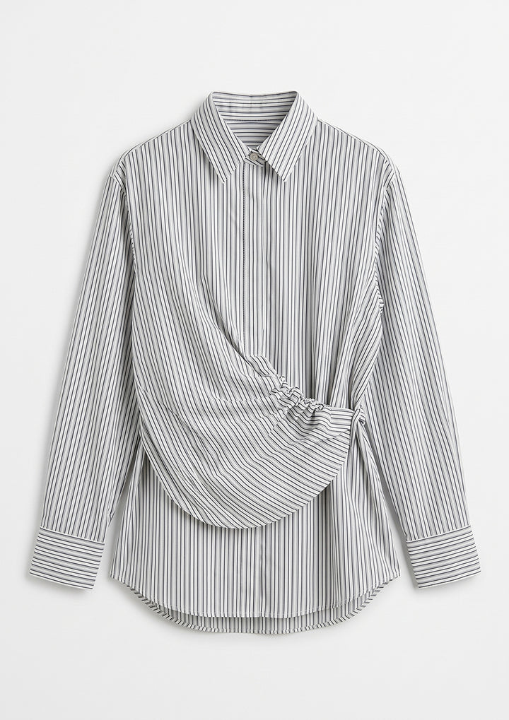 Tuscany Wrap Shirt - Gray - 100% cotton
