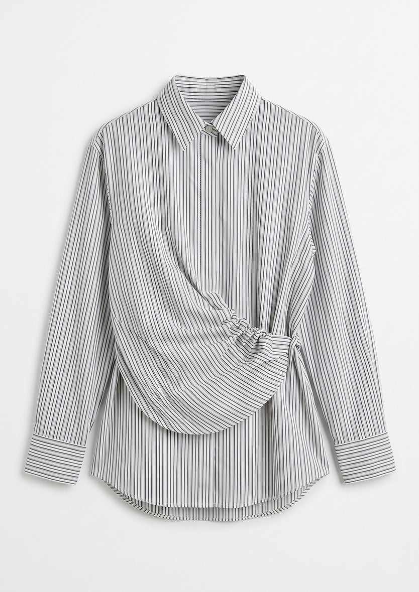 Tuscany Wrap Shirt - Gray - 100% cotton