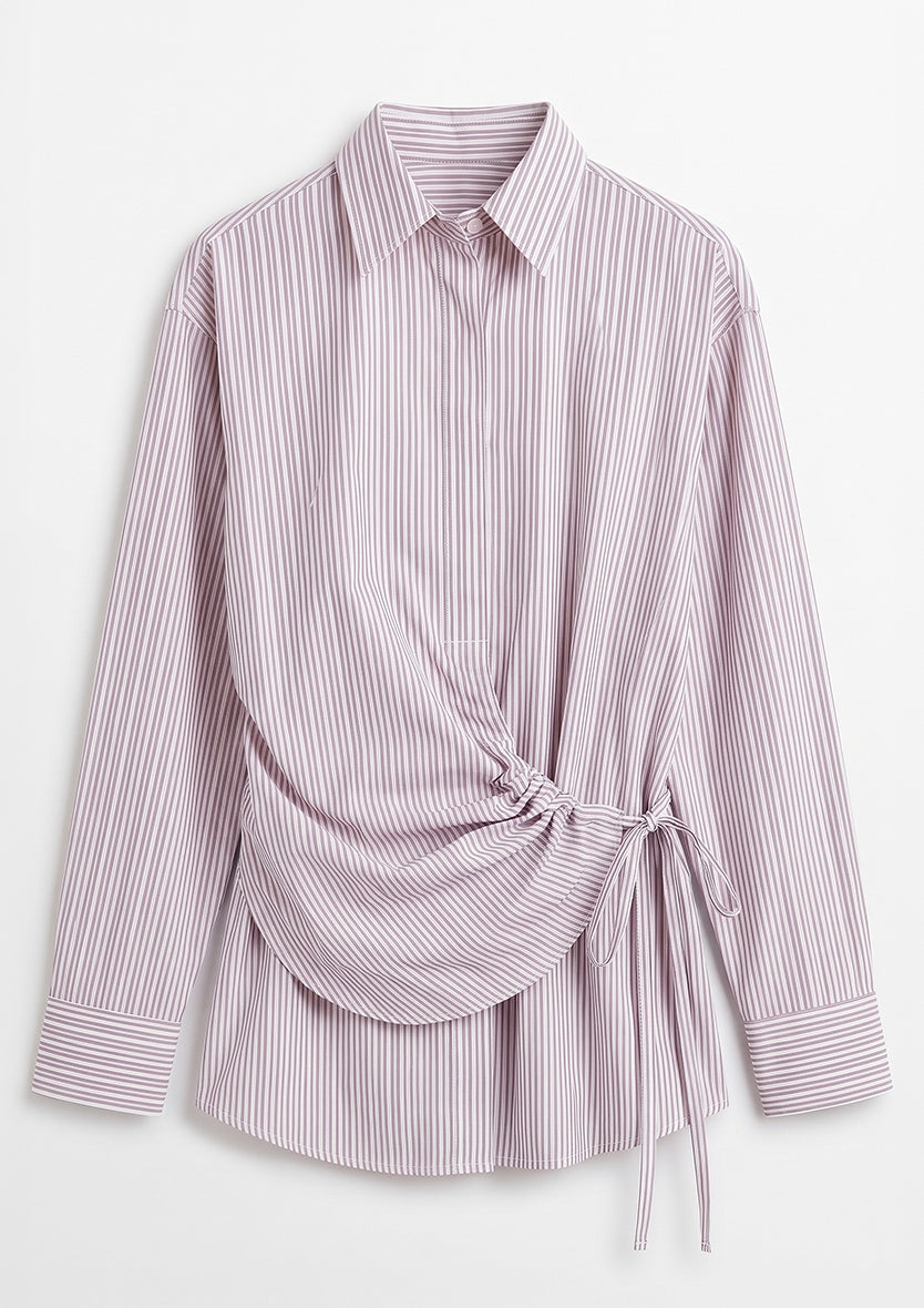 Tuscany Wrap Shirt - Taupe - 100% cotton