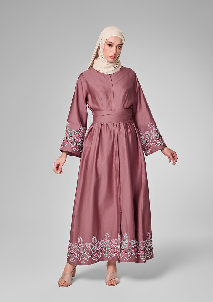 Pink Eyelet Maxi Shirt Dress