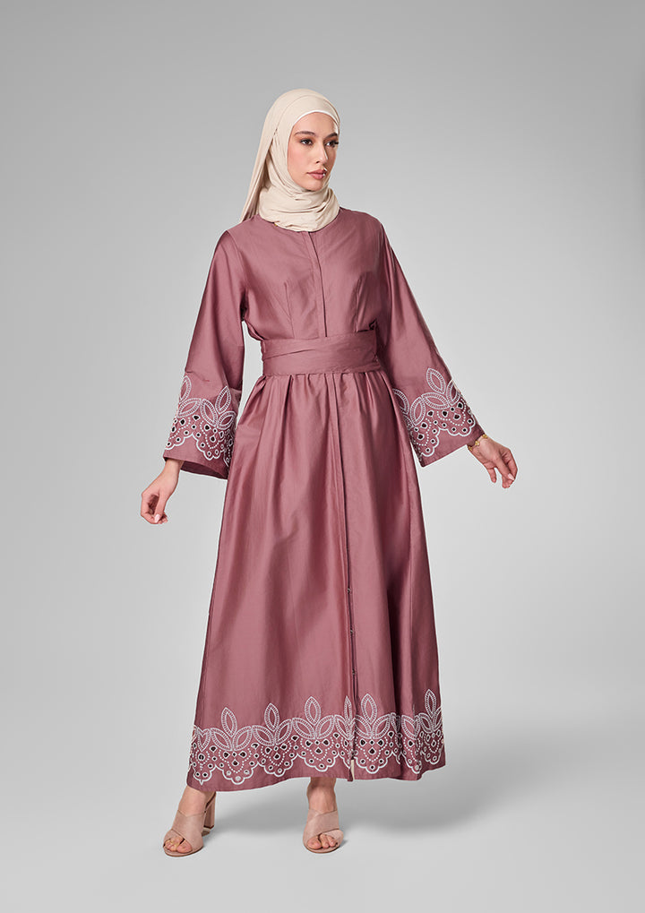 Pink Eyelet Maxi Shirt Dress