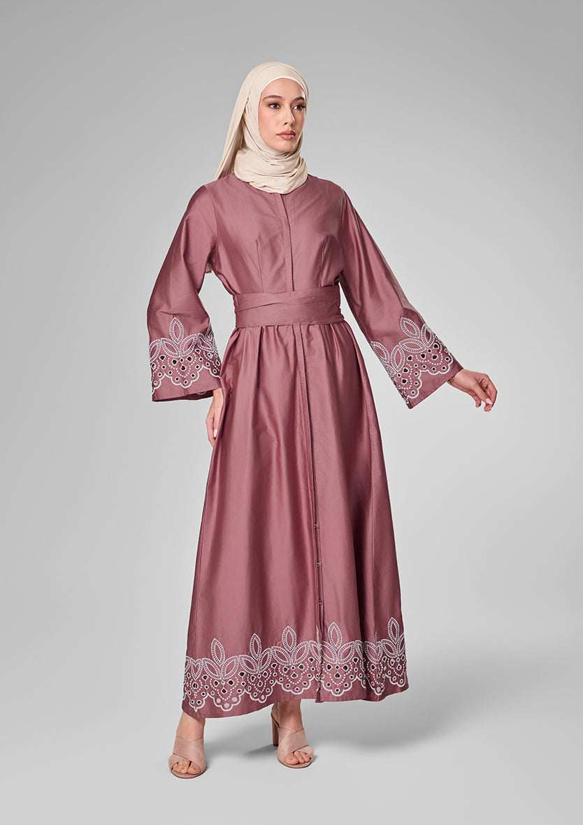 Pink Eyelet Maxi Shirt Dress