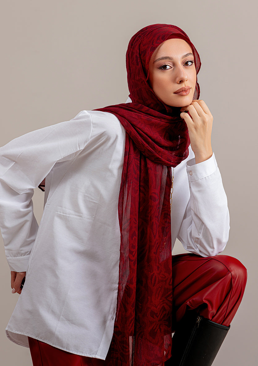 Scarlet Leaf - Instant Hijab With Inner