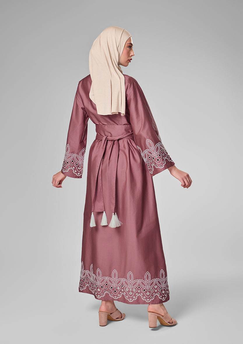 Pink Eyelet Maxi Shirt Dress
