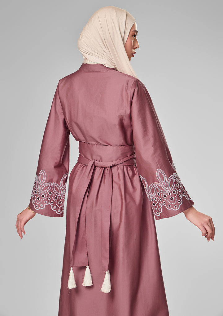 Pink Eyelet Maxi Shirt Dress