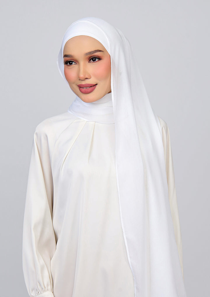 White - Modal Woven Shawl Set with Inner
