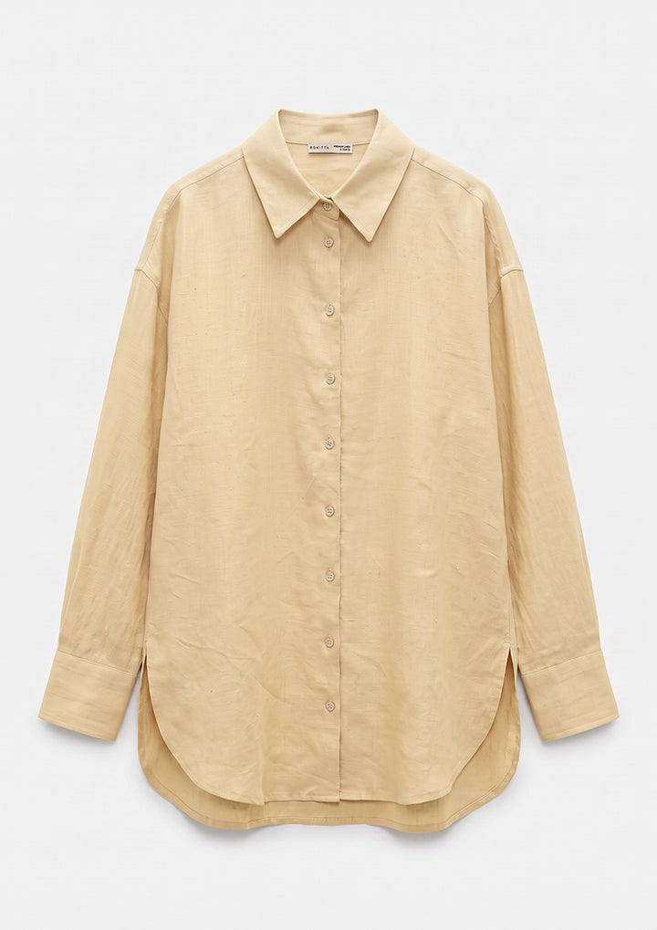 100% Italian Linen Shirt - Butter Yellow