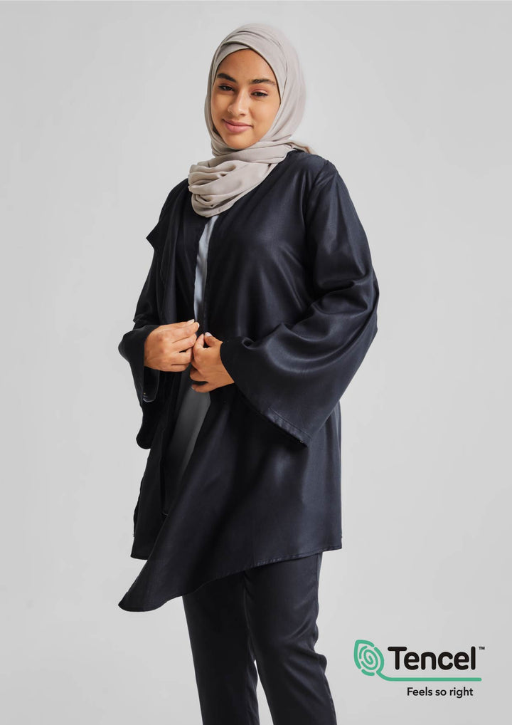 Asymmetric Draped Cardigan in Tencel™