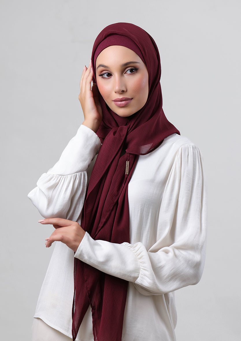 Burgundy  - Instant Hijab with Inner