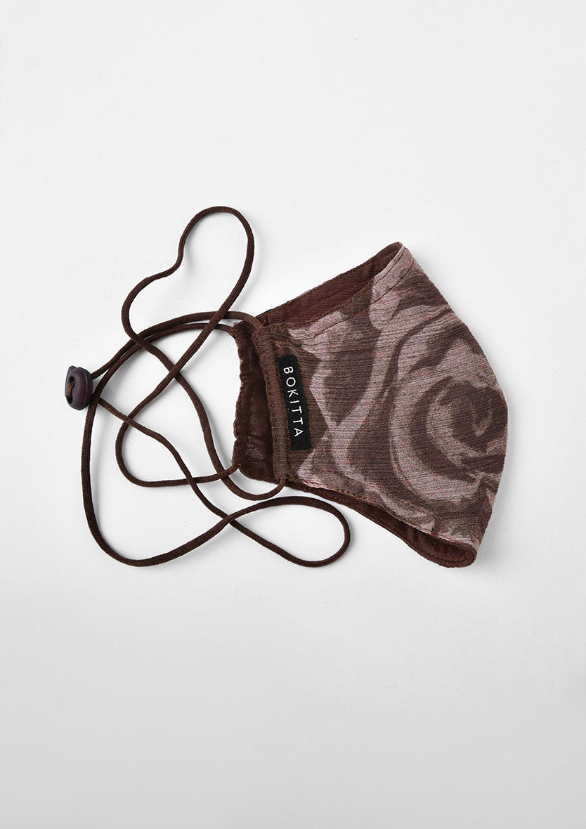 Canyon Rose-Face Mask-Printed Crinkled Chiffon