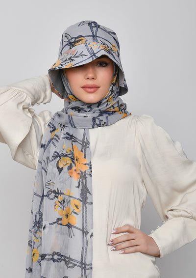 Forever Together-Bucket Hat-Printed Crinkled Chiffon