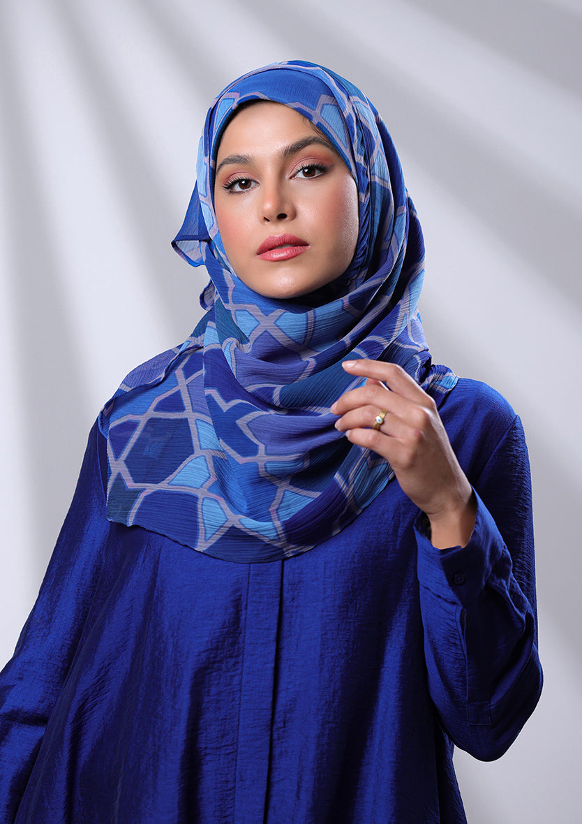 Lazaward-Printed Crinkled Chiffon