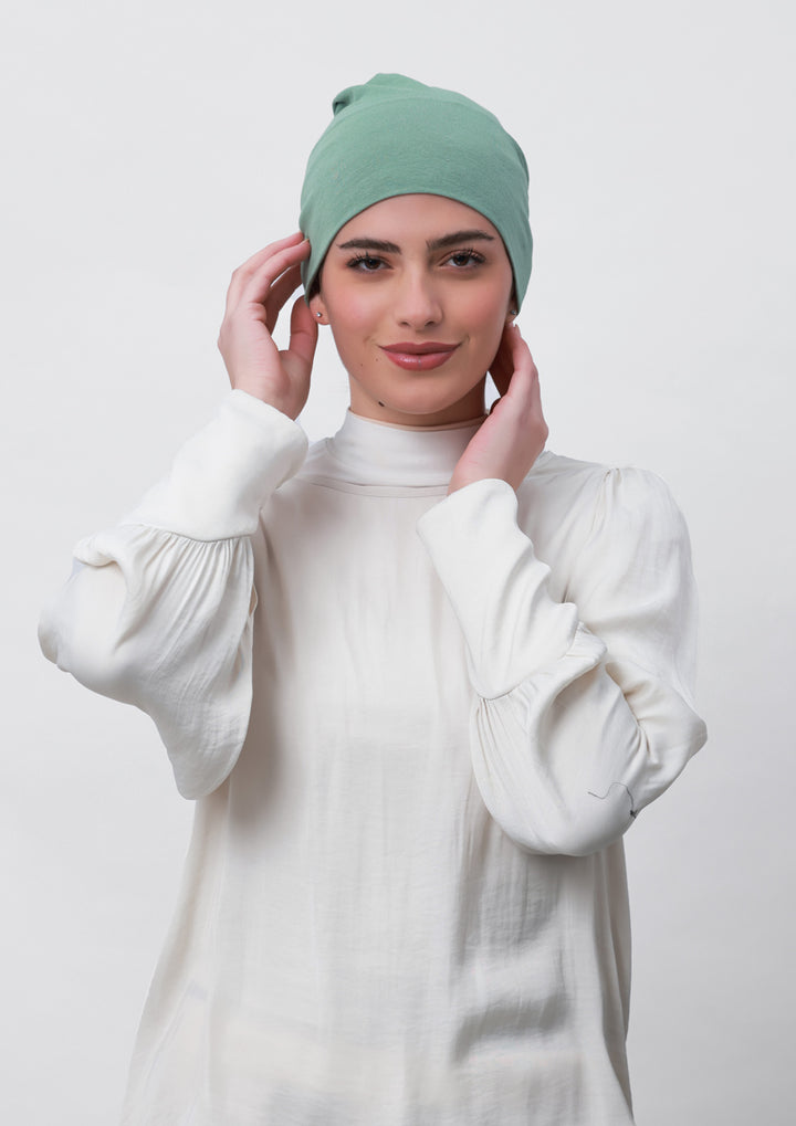 Sage Green-Plain Mosaic Butti Chiffon