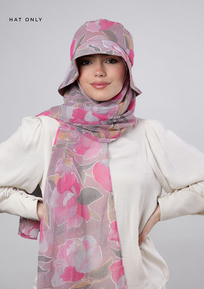 Aurora- Bucket Hat- Printed Crinkled Chiffon