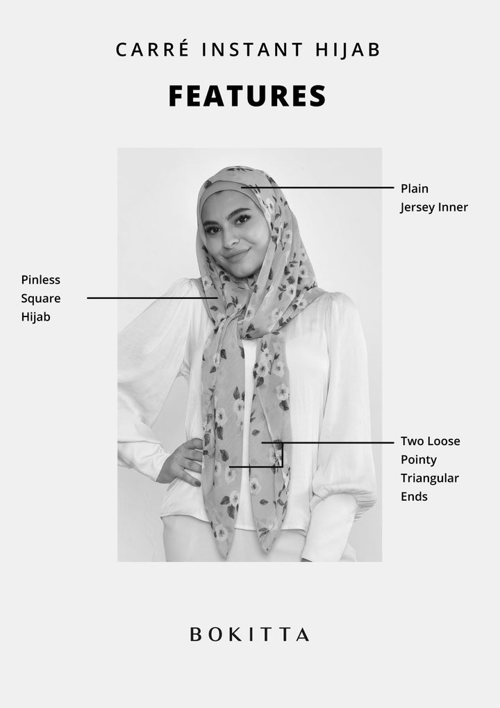 Baby Blue-Plain Mosaic Butti Chiffon - BOKITTA Hijab