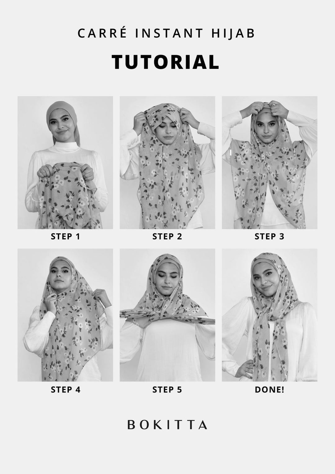 Granite-Plain Mosaic Butti Chiffon - BOKITTA Hijab