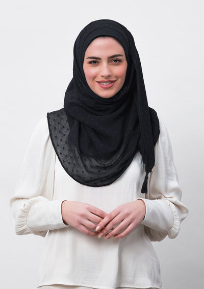 Granite-Plain Mosaic Butti Chiffon - BOKITTA Hijab