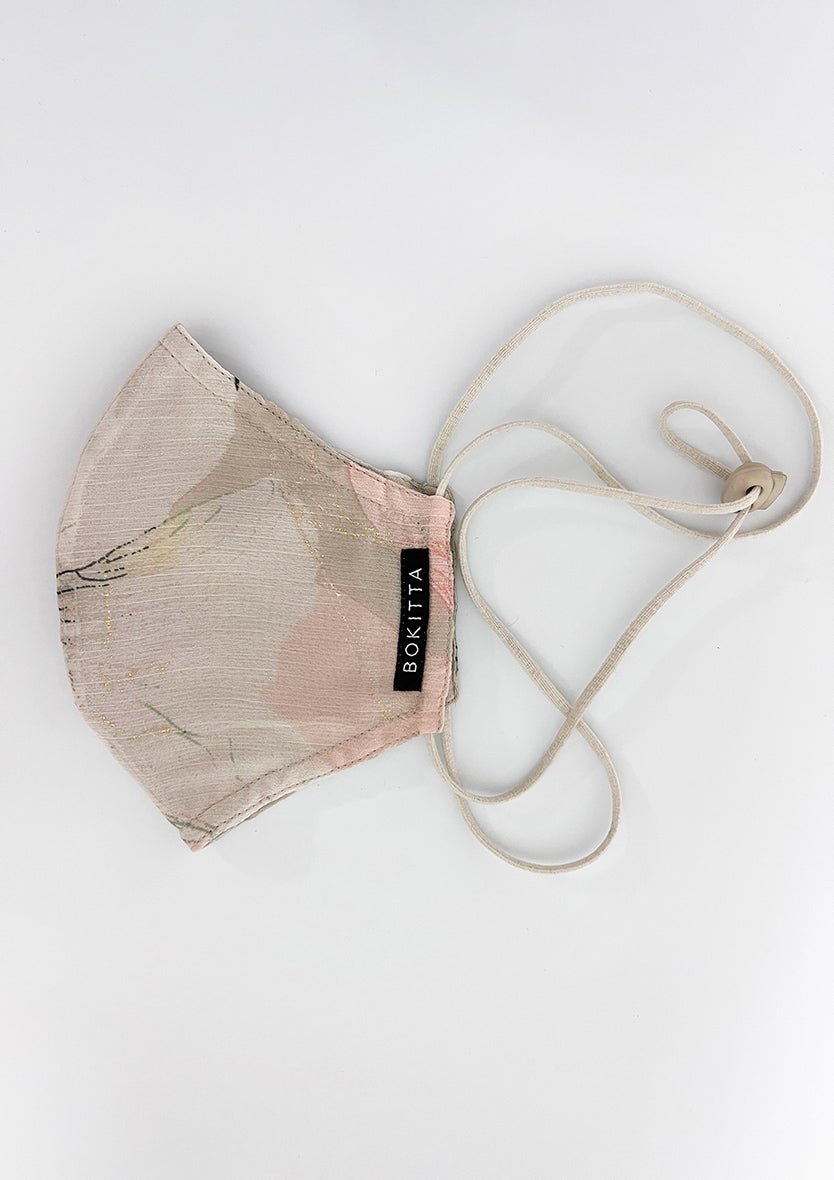 Lawakeh-Face Mask-Premium Printed Crinkled Chiffon