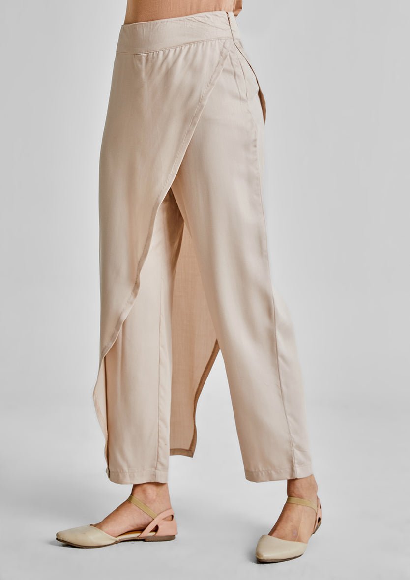 Modest Overlapping Wide-Leg Pants in Tencel™ for women – BOKITTA